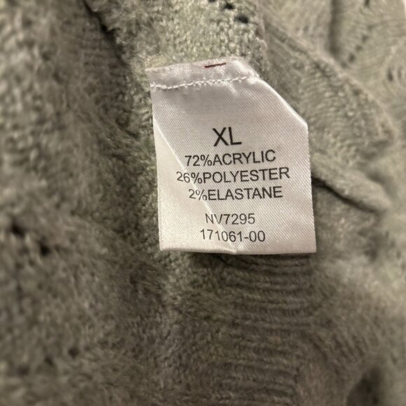 Cupcake Clothing LTD Cable Open Knit Cardigan Sweater Green Women's Size XL - Picture 5 of 6